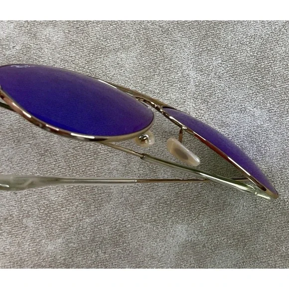 Ray-Ban RB 3025 112/17 58-14 Aviator Large Metal Gold Sunglasses Blue Mirror - Picture 10 of 10